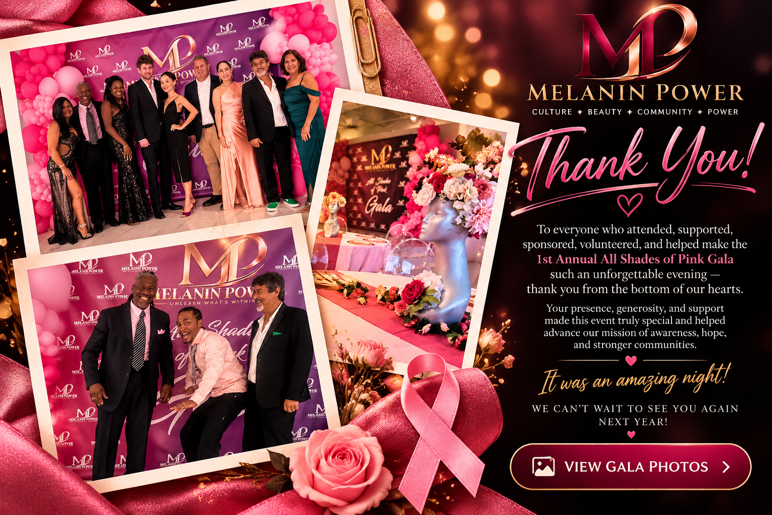 Read Steph Cee's thank-you note and see the All Shades of Pink Gala photos